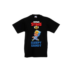 Детска тениска, Tralala ,Brawl Stars Sleepy Sandy, Черен, 3-4 г.