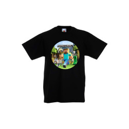 Детска тениска Tralala Minecraft 4, Черен, 3-4 г.