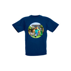 Детска тениска Tralala Minecraft 4, Тъмносин, 12-13 г.