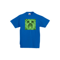 Детска тениска Tralala Minecraft Creeper 3, Син, 7-8 г.