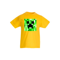 Детска тениска Tralala Minecraft Creeper Face 2, Жълт, 12-13 г.