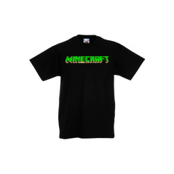 Детска тениска Tralala Minecraft Logo 1, Черен, 3-4 г.