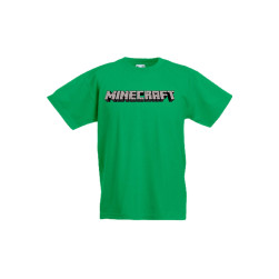 Детска тениска Tralala Minecraft Logo 2, Зелен, 5-6 г.