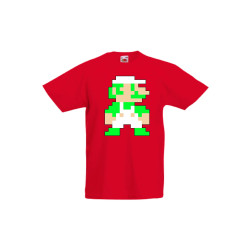 Детска тениска Tralala Super Mario Luigi 8-bit, Червен, 9-11 г.