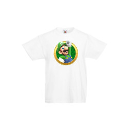 Детска тениска Tralala Super Mario Luigi 13, Бял, 7-8 г.