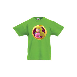Детска тениска Tralala Super Mario Princess Peach 1, Зелена мента, 7-8 г.