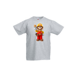 Детска тениска Tralala Super Mario 16, Светлосив меланж, 3-4 г.
