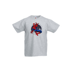 Детска тениска Tralala Spiderman 4, Светлосив меланж, 5-6 г.