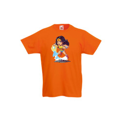 Детска Тениска DC Comics Герои Tralala DC Wonder Woman, Оранжев, L - 9-11 г...