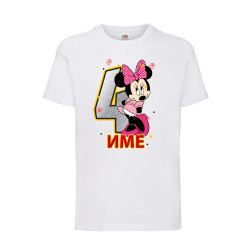 Детска Тениска за момиче Персонализирано име за Рожден Ден Мини Маус Minnie...