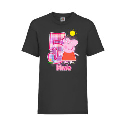 Детска Тениска Персонализирано име за Рожден Ден Paw Peppa Pig Tralala Пепа...