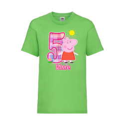 Детска Тениска Персонализирано име за Рожден Ден Paw Peppa Pig Tralala Пепа...