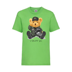 Детска Тениска Cute Cuddly Teddy Bear Tralala Cute Bear I Salute You, Lime,...
