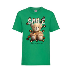 Детска Тениска Cute Cuddly Teddy Bear Tralala Cute Bear Smile, Зелен, 5-6 г...