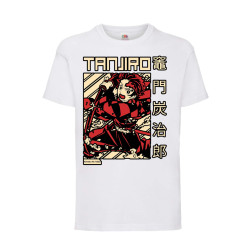 Детска Тениска Japan Animation Tralala Demon Slayer Tanjiro Kamado 02, Бял,...