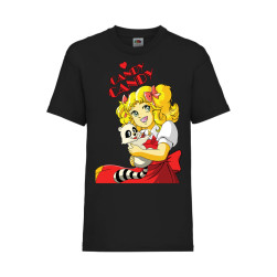 Детска Тениска Manga Anime 01 Tralala Candy Candy, Черен, 3-4 г. (104-116)