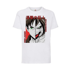Детска Тениска Tralala Attack on Titan Eren Jaeger 01 Japan Animation, Бял,...