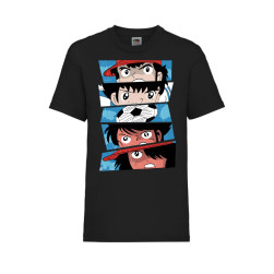Детска Тениска Tralala Captain Tsubasa 02 Japan Animation, Черен, 3-4 г. (1...
