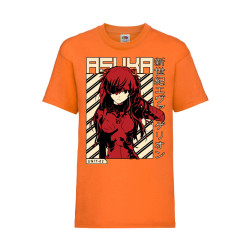 Детска Тениска Manga Anime 01 Tralala Neon Genesis Evangelion Asuka, Оранже...