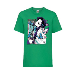 Детска Тениска Tralala Demon Slayer Shinobu Kocho Japan Animation, Зелен, 9...
