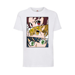 Детска Тениска Tralala Demon Slayer Trio Japan Animation, Бял, 5-6 г. (116-...