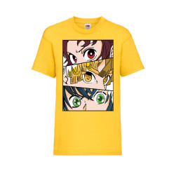 Детска Тениска Tralala Demon Slayer Trio Japan Animation, Жълт, 5-6 г. (116...