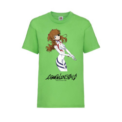 Детска Тениска Tralala Evangelion Asuka Langley Soryu Japan Animation, Зеле...