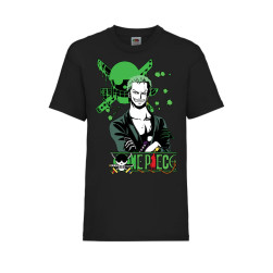 Детска Тениска Tralala One Piece Roronoa Zoro 03 Japan Animation, Черен, 3-...
