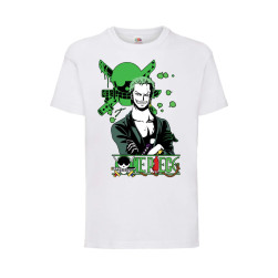 Детска Тениска Tralala One Piece Roronoa Zoro 03 Japan Animation, Бял, 12-1...