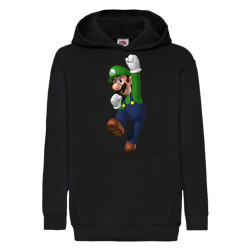 Детски суитшърт Супер Марио Super Mario Tralala super mario LUIDGI, Черен, ...