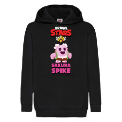 Детски суитчер Brawl Stars Tralala Sakura Spike, Черен, 5-6 г. (116-128)
