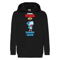 Детски суитчер Brawl Stars Tralala Shark Leon, Черен, 5-6 г. (116-128)