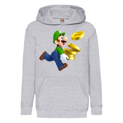 Детски суитшърт Супер Марио Super Mario Tralala Luigi Coins, Сив, 7-8 г. (1...