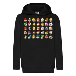 Детски суитшърт Супер Марио Super Mario Tralala Nintendo Games Heads, Черен...