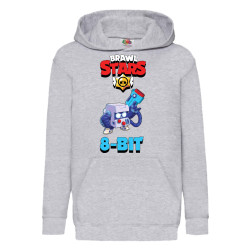 Детски суитчер Brawl Stars Tralala 8-Bit, Сив, 12-13 г. (152-164)