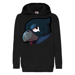Детски суитчер Brawl Stars Tralala Crow Head, Черен, 7-8 г. (128-140)