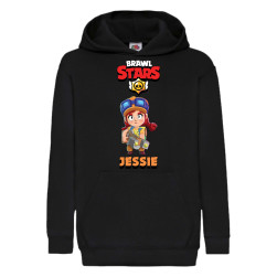 Детски суитчер Brawl Stars Tralala Jessie 1, Черен, 7-8 г. (128-140)