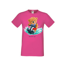 Мъжка Тениска Cute Cuddly Teddy Bear Tralala Cute Bear Splash Up, Розов, XL