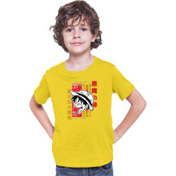 Детска тениска Japan Anime Manga Tralala One Piece Luffy 05, Жълт, 5-6 г. (...