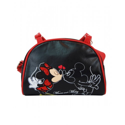 Кожена чанта MICKEY AND MINNIE D.890,  Черен/ Червен