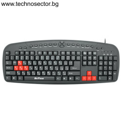 Мултимедийна клавиатура DeTech DE6087, USB, Кирилизирана, Черен - Техносект...