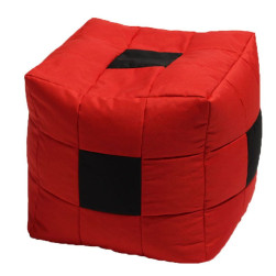 Пуф 130л., Табуретка Куб XL - Black Spotted Cube, Перящ се калъф, Пълнеж от...