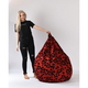 Пуф Pufrelax, круша, 300л., Nirvana Grande -Poppy, Перящ се калъф, Пълнеж от Полистиролни перли, Гама Premium - 2t