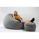Комплект Pufrelax, Барбарон и табуретка за крака, 700л., King Size - Amazon, Перящ се калъф, Трансформира се в легло, Пълнеж с микс от мемори пяна и дунапрен, Гама Premium - 2t