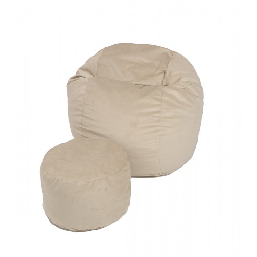 Комплект Pufrelax, Барбарон с табуретка за крака, 500л. Matusalem - Beige, ...