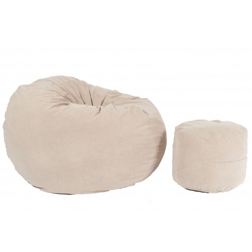 Комплект Pufrelax, Барбарон с табуретка за крака, 500л. Matusalem - Beige, ...