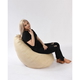 Пуф Pufrelax, круша за деца 4-14 г.,160л. Nirvana Light - Bej, Еко кожа, Пълнеж от полистиролни перли - 3t