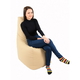 Пуф Pufrelax, стол, 200л., Sunlounger - Beige, Еко кожа, Пълнеж от полистиролни перли - 2t