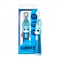 Електрическа четка за зъби Vitammy Bunny Blue, За деца 0-3 години, С LED св...