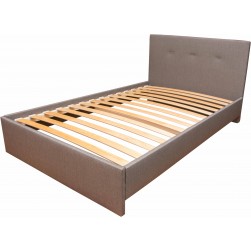 Тапицирано легло SANI с рамка за матрак 140x200 тъмно сиво
